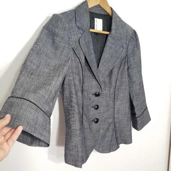 2๏ธโฃ for ๐ Smart Set | Heather Gray 3/4 Sleeve Blazer Jacket - Picture 5 of 9